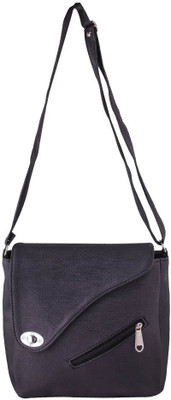 

Pink Fever Women Casual Black Leatherette Sling Bag