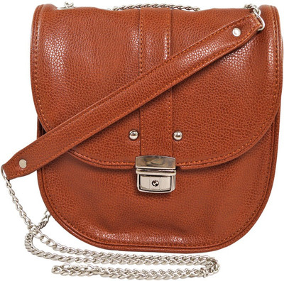 

Peacock Women Evening/Party Brown PU Sling Bag