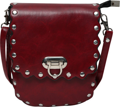 Hawai Women Evening/Party Maroon PU Sling Bag