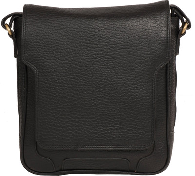 

LeCobbs Men Casual Black Genuine Leather Sling Bag