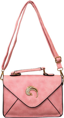 

Heels & Handles Women Casual Pink Leatherette Sling Bag