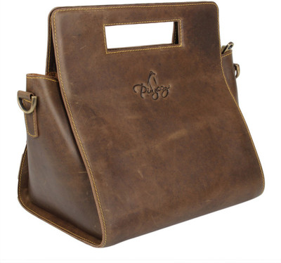 

pingooz Women Casual Brown Genuine Leather Tote