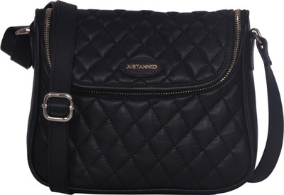 

Justanned Women Casual Black Genuine Leather Sling Bag