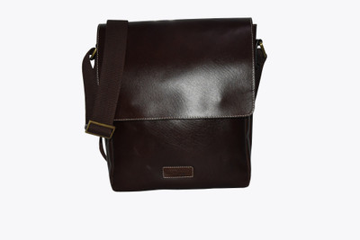 

Pellezzari Men Formal Brown Genuine Leather Sling Bag