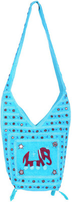 

Rajrang Women Casual Blue Cotton Sling Bag