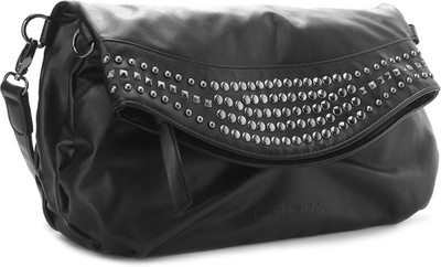 

Fastrack Women Casual Black PU Sling Bag