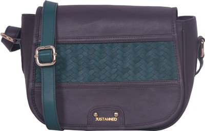 

Justanned Women Casual Grey, Green Genuine Leather Sling Bag, Green;grey