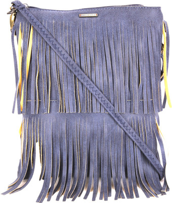 

Lino Perros Women Blue Leatherette Sling Bag