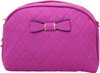Heels & Handles Women Casual Pink Leatherette Sling Bag