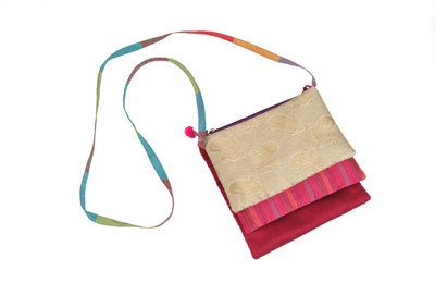 

Bagkrafts Women Casual Multicolor Silk Sling Bag