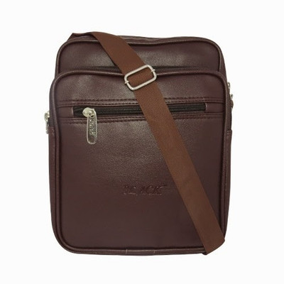 

Chimera Leather Men & Women Casual Brown Leatherette Sling Bag