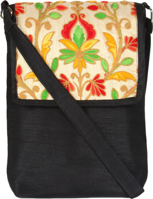 

Art Horizons Women Black Cotton Sling Bag