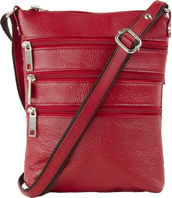 

LeWIS Boys & Girls Casual Red Genuine Leather Sling Bag
