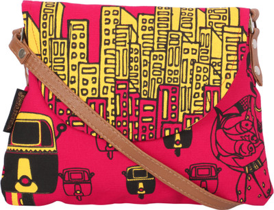 

Kanvas Katha Women Casual Pink Canvas Sling Bag