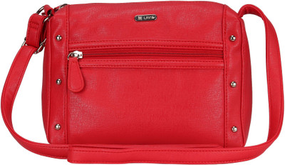 

Lavie Women Casual Red Leatherette Sling Bag