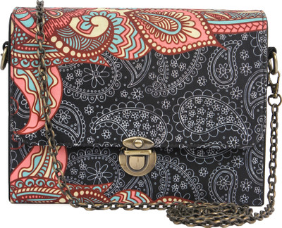 

Zoe Makhoa Women Evening/Party Multicolor Silk Sling Bag