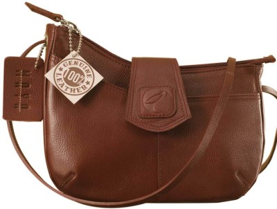 

eZeeBags Women Casual Brown Genuine Leather Sling Bag