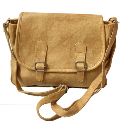 

Craveforit Girls Casual Beige PU Sling Bag