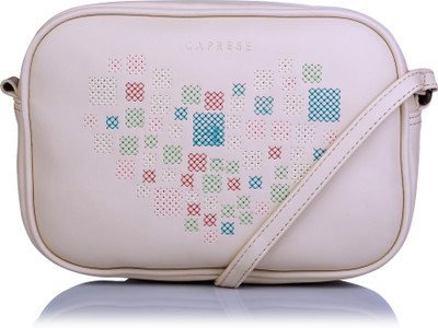 

Caprese Women Casual White PU Sling Bag