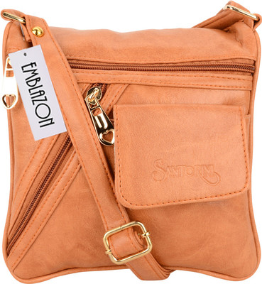 

Emblazon Men & Women Casual Brown PU Sling Bag