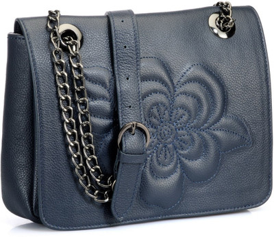 

Phive Rivers Women Evening/Party Blue Genuine Leather Sling Bag