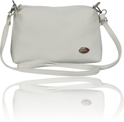 

Belladona Women Casual White Leatherette Sling Bag