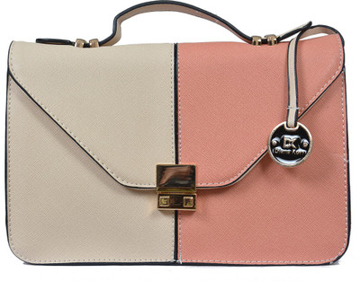 

Diana Korr Women Casual Pink, Beige PU Sling Bag, Beige;pink