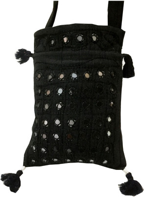 

Minky's Decor Girls Casual Black Cotton Sling Bag