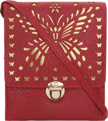 

Style Villaz Women Casual Maroon Leatherette Sling Bag