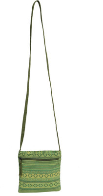 

Anekaant Women Casual Green Cotton Sling Bag