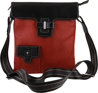 

Kangoo Men & Women Casual Maroon Genuine Leather Sling Bag