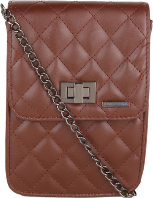 Lino Perros Women Casual Brown Leatherette Sling Bag