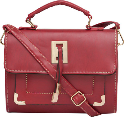 

Satchel Bags Women Casual Red PU Sling Bag