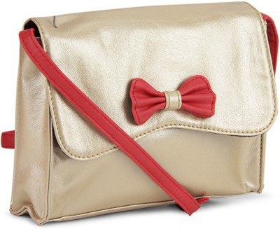 

Donna & Drew Women Evening/Party Gold PU Sling Bag