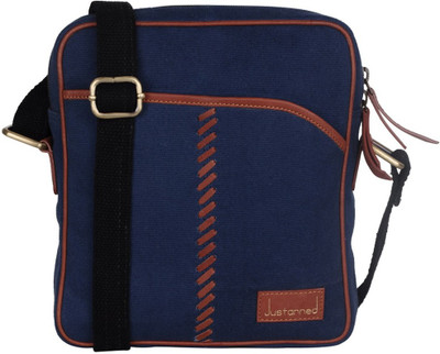 

Justanned Men Casual Blue Genuine Leather Messenger Bag