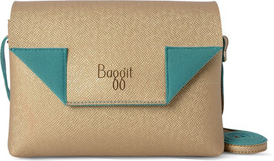 

Baggit Women Casual Gold PU Sling Bag