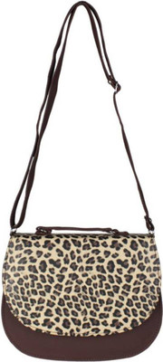 

Rapidcostore Girls Casual Brown Leatherette Sling Bag