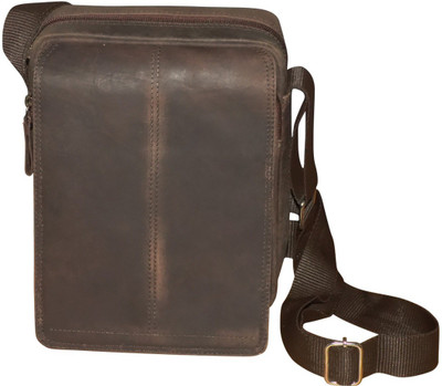 

Kan Hunter Leather Messenger Bag/Travel Document Holder for Unisex(Brown)