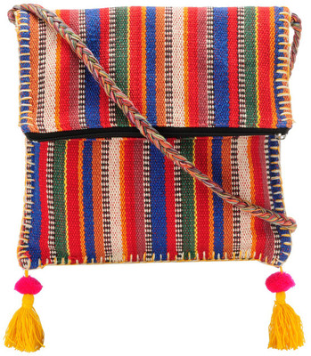 

The House of Tara Women Casual Multicolor Cotton Sling Bag