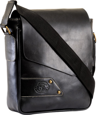 

Contrast Men & Women Casual Black Genuine Leather Sling Bag