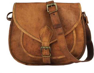 

CRAFAT Women Casual Tan Genuine Leather Sling Bag