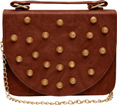 

tap fashion Women Evening/Party Brown PU Sling Bag