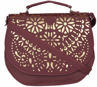 

Satchel Women Casual Maroon PU Sling Bag
