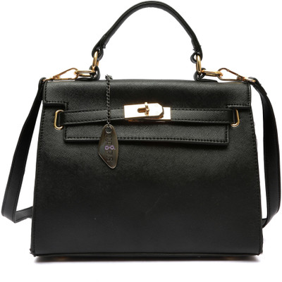 

Pepgirls Girls Casual Black Leatherette Hand-held Bag