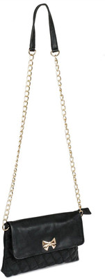 

Ayeshu Girls Evening/Party Black PU Sling Bag