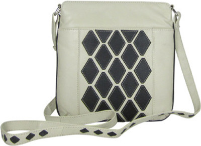 Indostyle Women Casual White Genuine Leather Sling Bag
