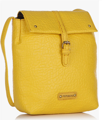

Peperone Women Casual Yellow PU Sling Bag
