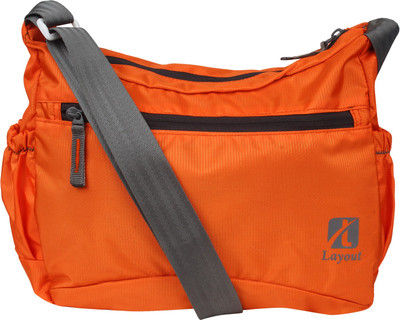 

Layout Men Casual Orange Polyester Sling Bag