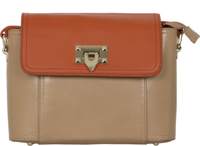 

Blue Tuff Women Beige PU Sling Bag