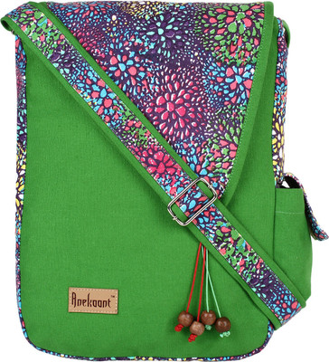 

Anekaant Women Casual Green Canvas Sling Bag